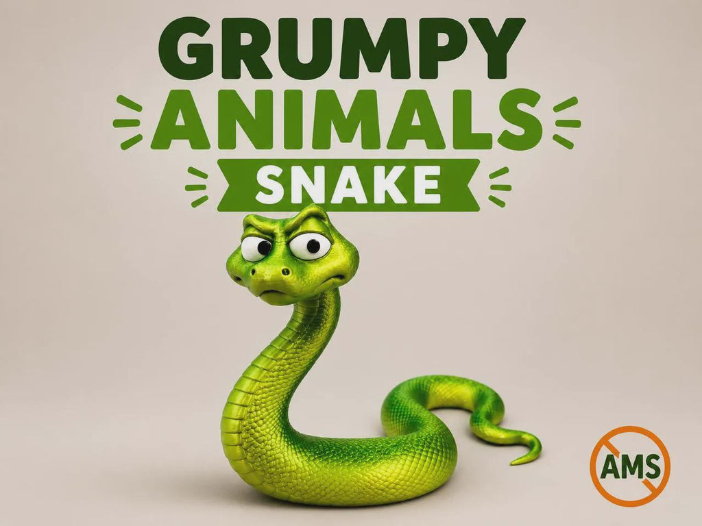 Grumpy Snake Figurine, Funny 3D Printed Desk Decor, Sarcastic Coiled Snake Collectible Gift