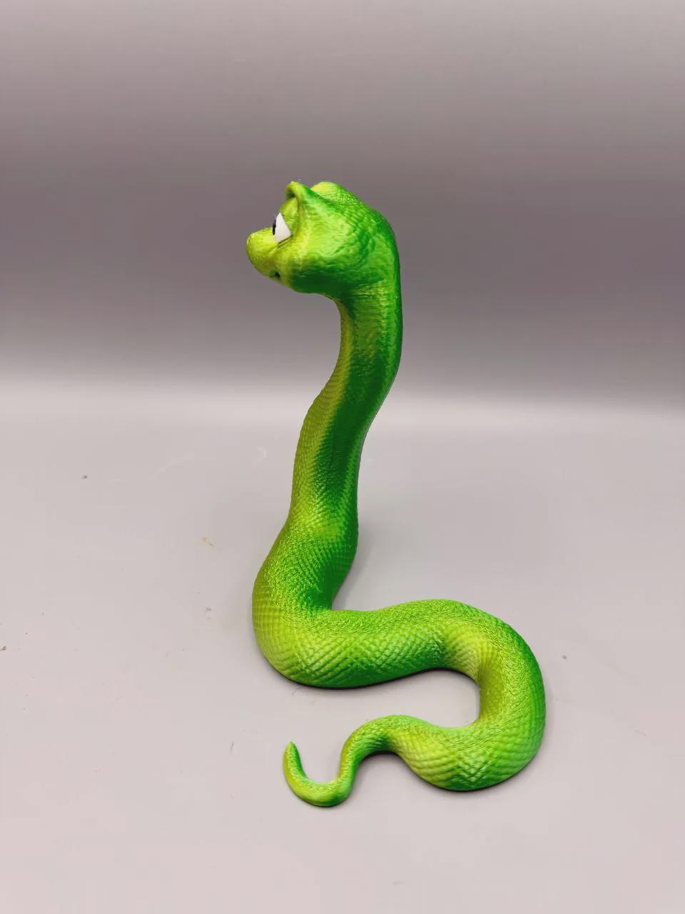 Grumpy Snake Figurine, Funny 3D Printed Desk Decor, Sarcastic Coiled Snake Collectible Gift