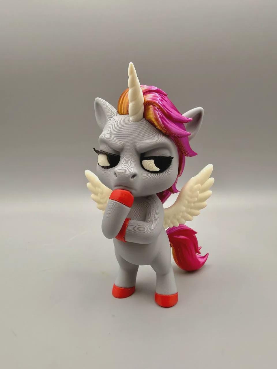Skeptical Alicorn Figurine, A Winged Unicorn With Two Kinds of Magic and Zero Interest in Using Either