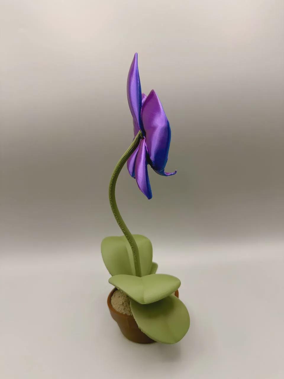 Grumpy Orchid 3D Printed Figurine, Funny Faux Orchid Plant Decor for Office Desk and Shelf