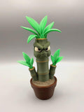 Grumpy Bamboo Figurine, Funny 3D Printed Plant Desk Decor, No-Water Lucky Bamboo Collectible Gift