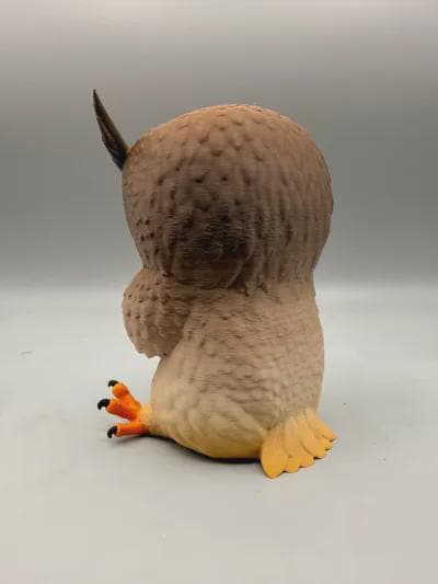 Grumpy Owl Figurine, Funny 3D Printed Desk Decor, Crossed Wings Owl Collectible Gift