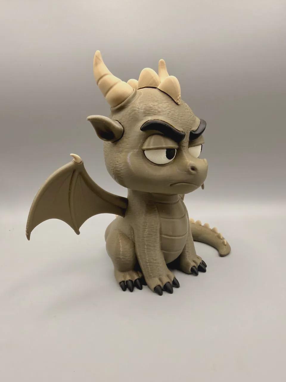 Extremely Unimpressed Dragon Figurine, Grumpy Winged Dragon Who Has Heard Your Excuses Before