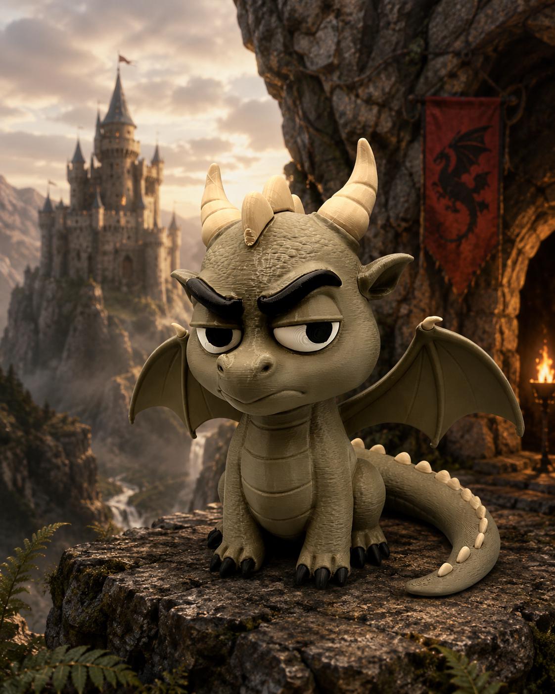 Extremely Unimpressed Dragon Figurine, Grumpy Winged Dragon Who Has Heard Your Excuses Before