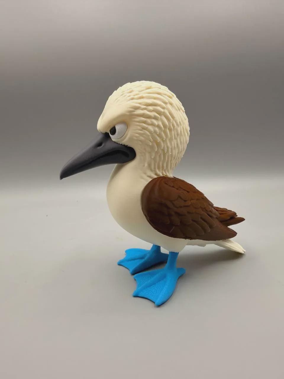 Grumpy Blue-Footed Booby Figurine, Judgy Seabird Who Is Extremely Tired of You Staring at His Feet