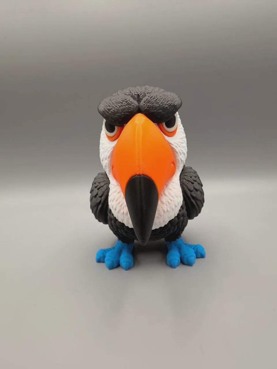 Overdressed and Unimpressed Toucan Figurine, Grumpy Tropical Bird With a Beak Full of Opinions