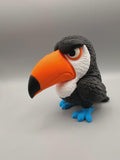 Overdressed and Unimpressed Toucan Figurine, Grumpy Tropical Bird With a Beak Full of Opinions