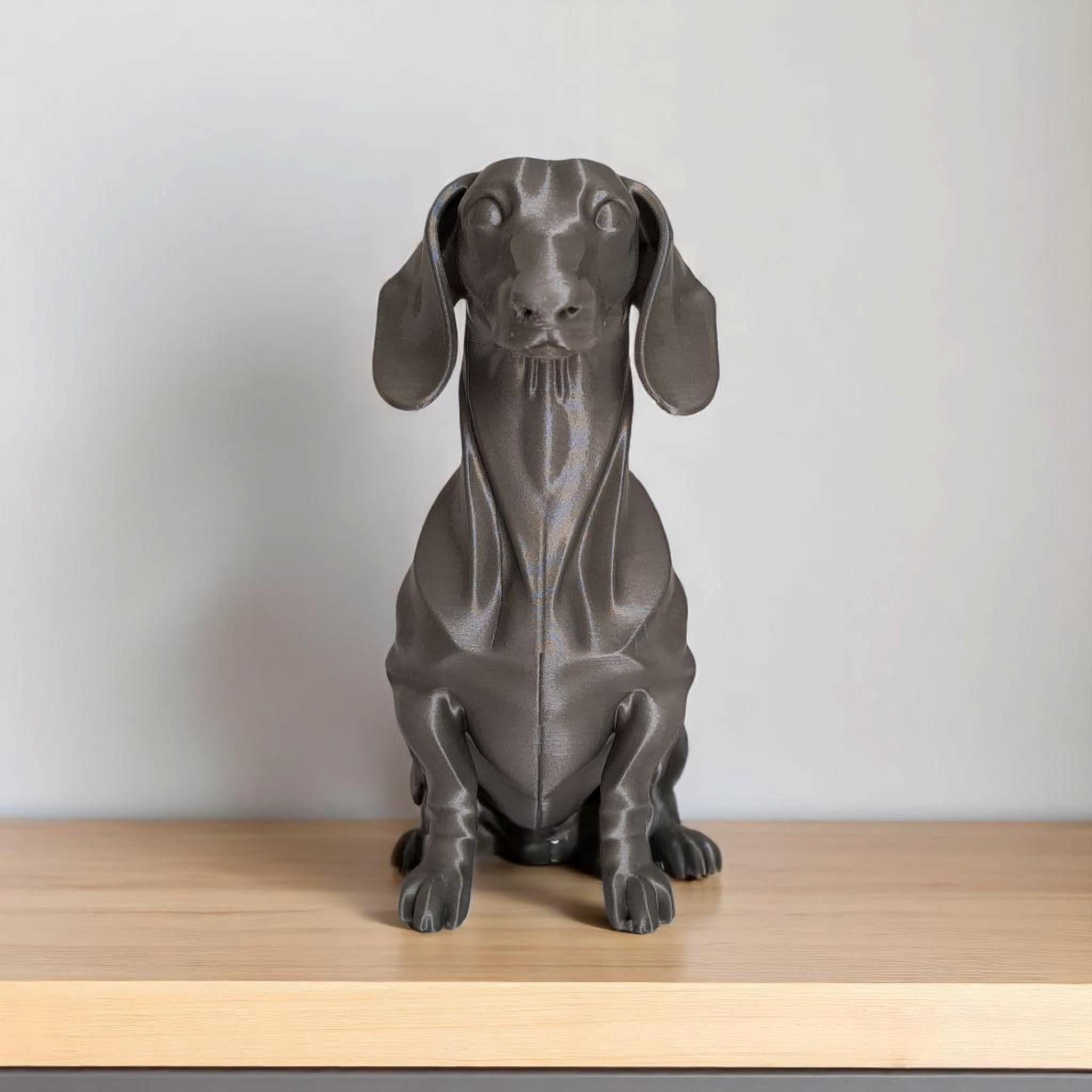 Modern Dachshund Statue, Minimalist 3D Printed Dog Sculpture, Sausage Dog Home Decor, Shelf and Desk Accent, Dog Lover Gift