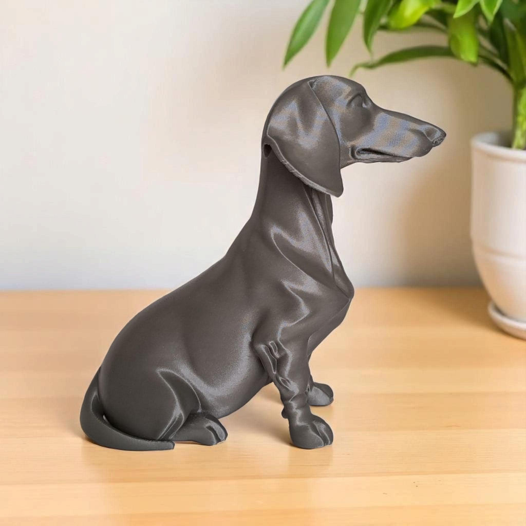 Modern Dachshund Statue, Minimalist 3D Printed Dog Sculpture, Sausage Dog Home Decor, Shelf and Desk Accent, Dog Lover Gift