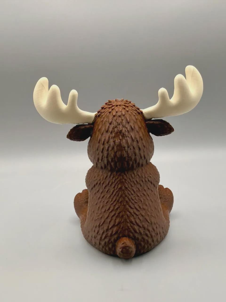 Grumpy Moose Figurine, Funny 3D Printed Desk Decor, Crossed Arms Canadian Moose Collectible Gift