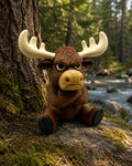 Grumpy Moose Figurine, Funny 3D Printed Desk Decor, Crossed Arms Canadian Moose Collectible Gift