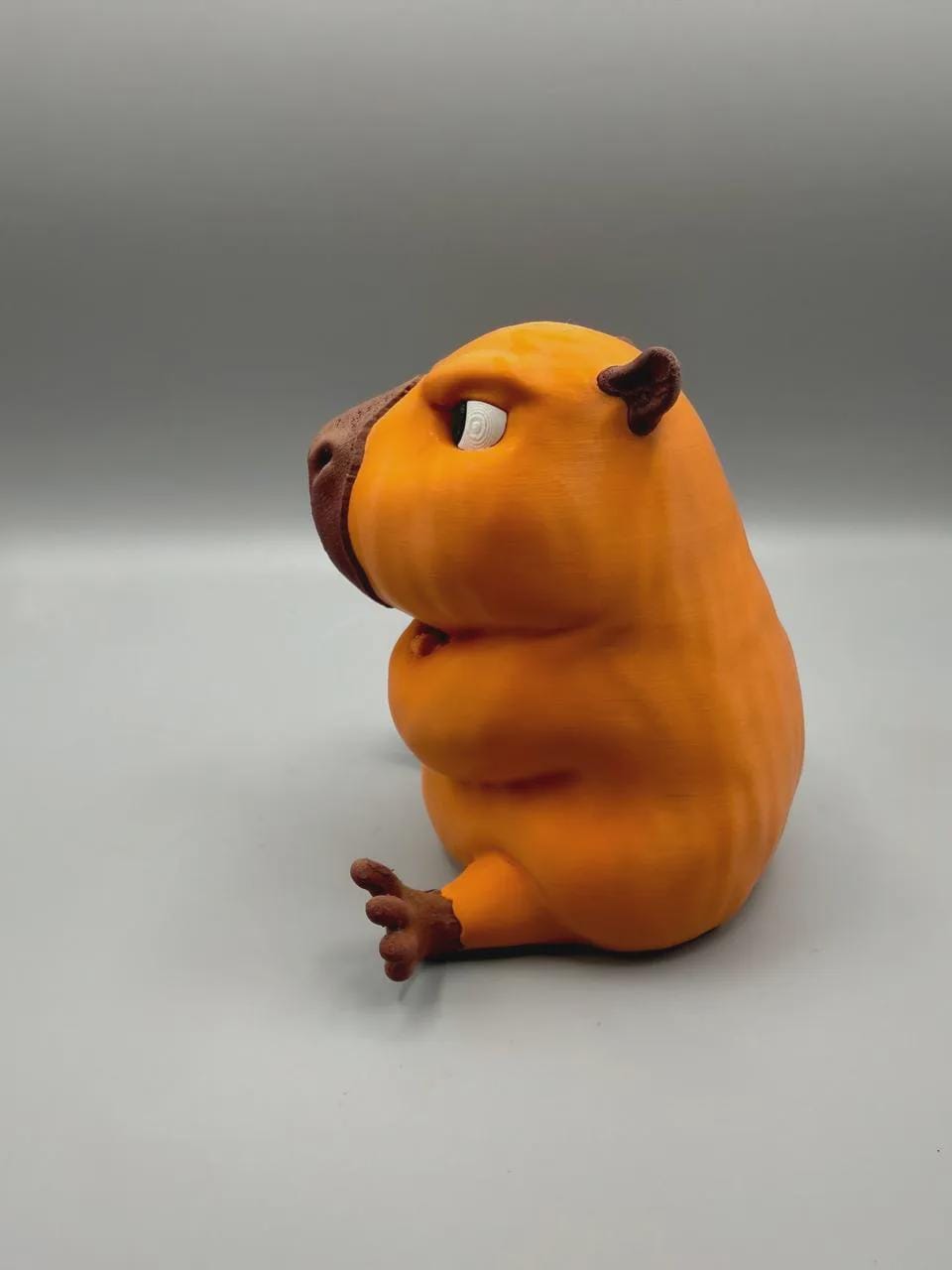 Grumpy Capybara Figurine, Funny 3D Printed Desk Decor, Crossed Arms Capybara Collectible Gift