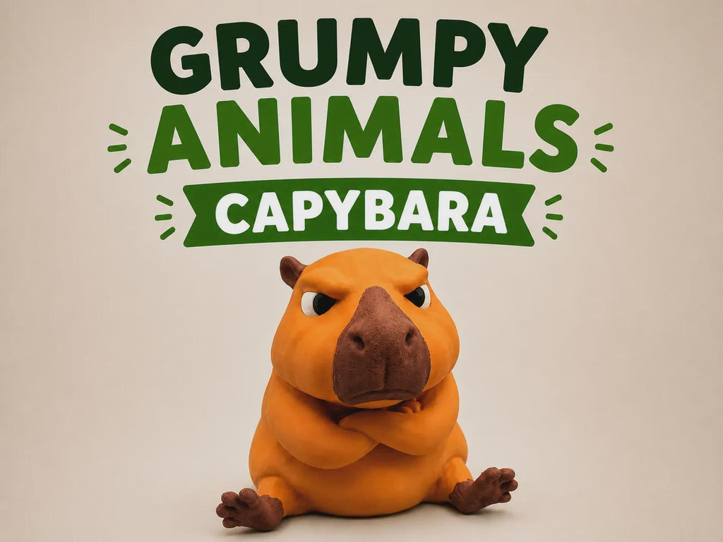 Grumpy Capybara Figurine, Funny 3D Printed Desk Decor, Crossed Arms Capybara Collectible Gift