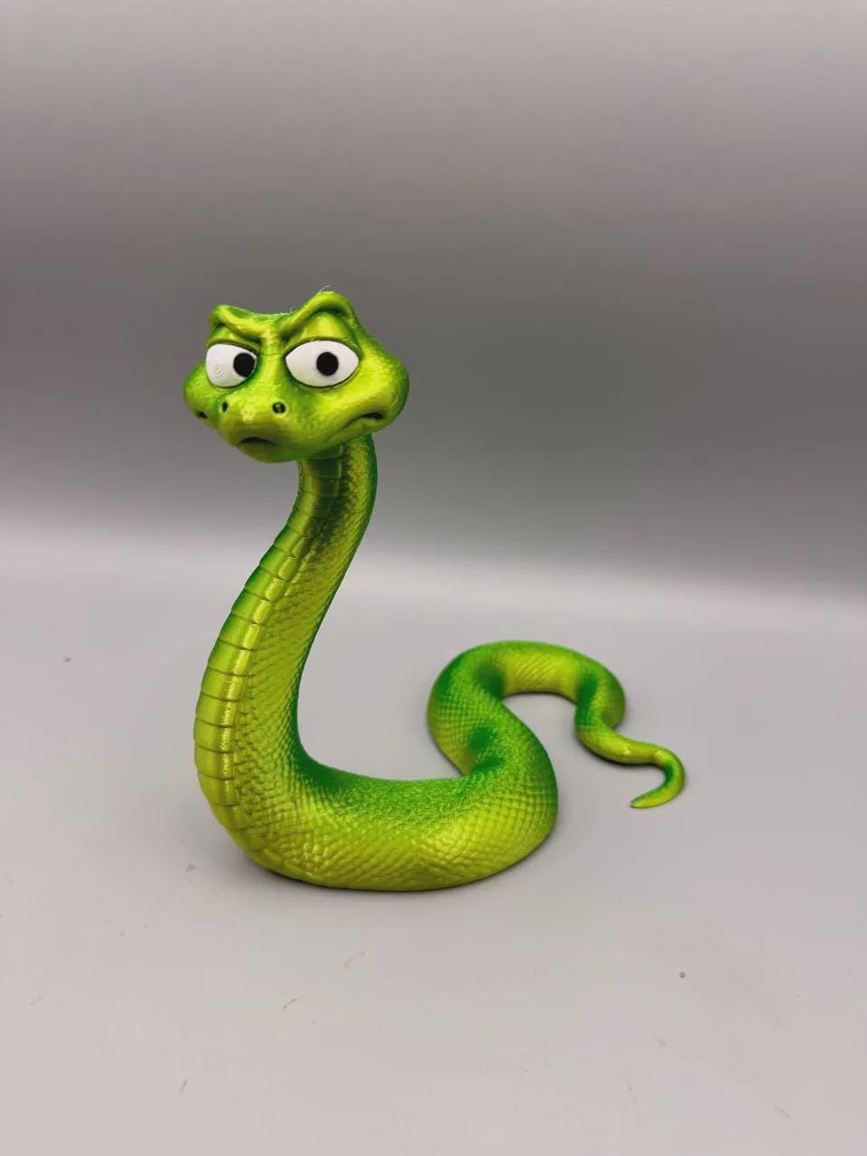 Grumpy Snake Figurine, Funny 3D Printed Desk Decor, Sarcastic Coiled Snake Collectible Gift