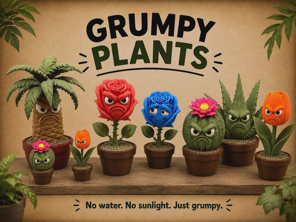Grumpy Anthurium Figurine, Funny 3D Printed Plant Decor, Heart Shaped Flower With an Attitude, Desk and Shelf Collectible