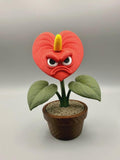 Grumpy Anthurium Figurine, Funny 3D Printed Plant Decor, Heart Shaped Flower With an Attitude, Desk and Shelf Collectible