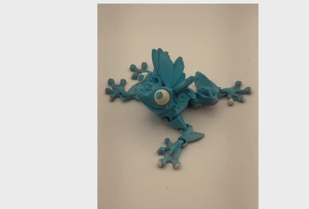 Articulated Flutter Frog Fidget Toy – Cute Desk Pet, Flexi Butterfly Frog Figurine, Sensory Stress Relief , Unique Fantasy Gift, 3D Printed