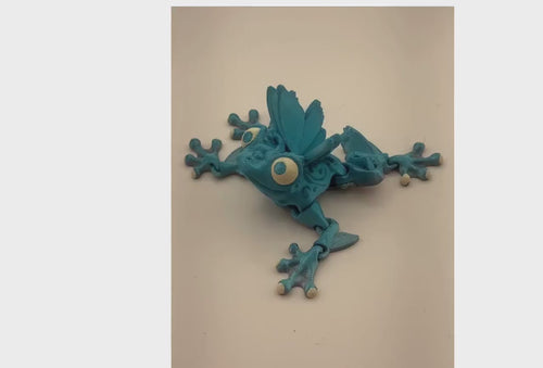 Articulated Flutter Frog Fidget Toy – Cute Desk Pet, Flexi Butterfly Frog Figurine, Sensory Stress Relief , Unique Fantasy Gift, 3D Printed